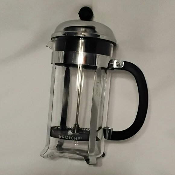 Bodum French Press Coffee Maker w/Grosche Glass Carafe 1L Chrome Frame SS Plunge - Picture 1 of 9
